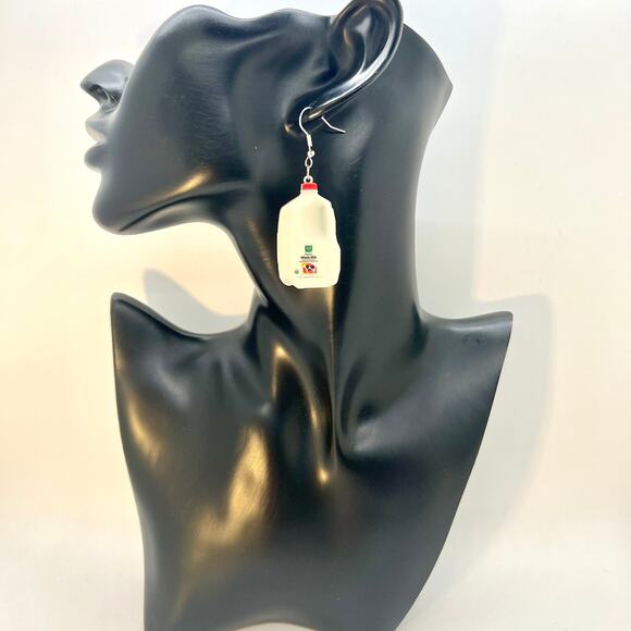 Milk Earrings - Milk Jugs - Milk Accessories - Cow Earrings - Milk and Cookies - Picture 5 of 7